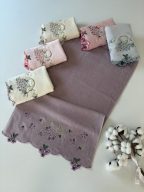 50x90 MYSOFT 6'LI NAKIŞLI KÜPELİ HAVLU - FULYA