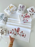 50X90 SARRA 6'LI 3D KADİFE HAVLU - MANOLYA