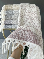 90X150 SARRA SARE BAĞLAMALI DAMASK BANYO HAVLUSU