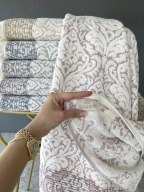90X150 SARRA SARE BAĞLAMALI DAMASK BANYO HAVLUSU