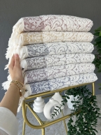 90X150 SARRA SARE BAĞLAMALI DAMASK BANYO HAVLUSU