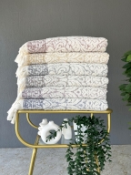 90X150 SARRA SARE BAĞLAMALI DAMASK BANYO HAVLUSU