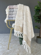 90X150 SARRA SARE BAĞLAMALI DAMASK BANYO HAVLUSU