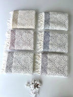 90X150 SARRA SARE BAĞLAMALI DAMASK BANYO HAVLUSU