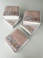 50x90 SARRA 3'LÜ SARE DİKİŞLİ DAMLA HAVLU