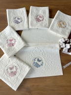 50x90 SARRA 3D BUKLE KREM 6'LI HAVLU - NİLSU