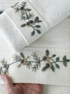 SARRA KAPAMA 2'Lİ ROKOKO NAKIŞLI HAVLU - GÜL