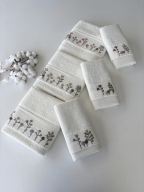 SARRA KAPAMA 2'Lİ ROKOKO NAKIŞLI HAVLU - LAVANTA