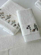 SARRA KAPAMA 2'Lİ ROKOKO NAKIŞLI HAVLU - LAVANTA