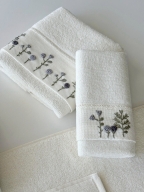 SARRA KAPAMA 2'Lİ ROKOKO NAKIŞLI HAVLU - LAVANTA