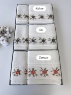 SARRA KAPAMA 2'Lİ ROKOKO NAKIŞLI HAVLU - SAKURA