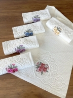 50x90 SARRA 3D BUKLE KREM 6'LI HAVLU - MENEKŞE