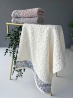 50x90 SARRA 3'LÜ SARE DİKİŞLİ DAMASK HAVLU