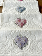 30x50 SARRA 3D BUKLE KREM 6'LI HAVLU - YILDIZ