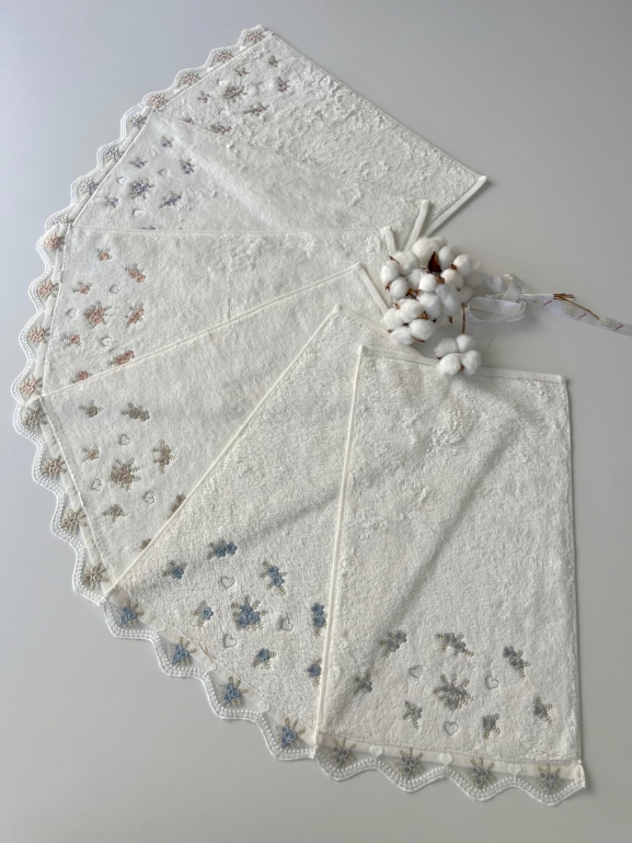 30x50 SARRA 6'LI BAMBU İPEK GÜPÜRLÜ HAVLU