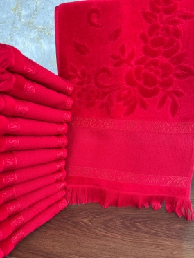 12'Lİ PAKET 30X50 SARRA KOYU ETAMİN SAÇAKLI HAVLU