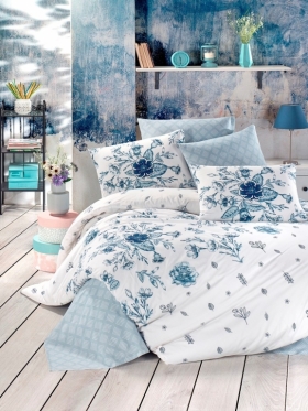 SARRA HOME ÇİFT KİŞİLİK LIGHT NEVRESİM TAKIMI - ONIX MAVİ