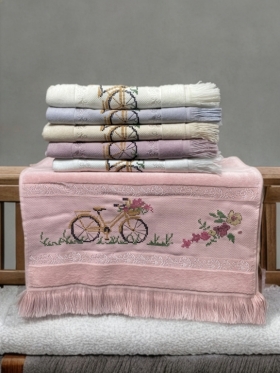 50x90 MYSOFT 6 LI NAKIŞLI HAVLU - BİSİKLET