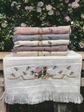 50x90 MYSOFT 6 LI NAKIŞLI HAVLU - FİYONK