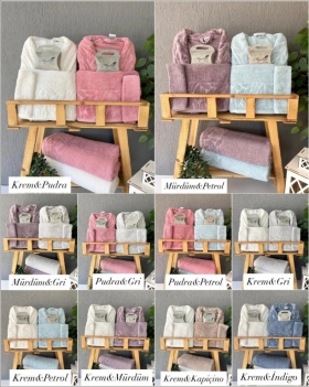 MYSOFT YAPRAK 10 PARÇA AİLE BORNOZ SETİ