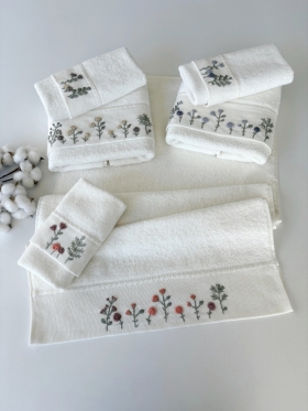 SARRA KAPAMA 2'Lİ ROKOKO NAKIŞLI HAVLU - LAVANTA