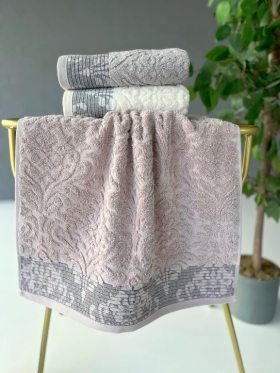50x90 SARRA 3'LÜ SARE DİKİŞLİ DAMASK HAVLU
