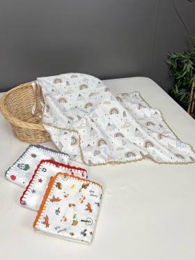 SARRA TIĞ OYALI MÜSLİN BEBEK ÖRTÜSÜ