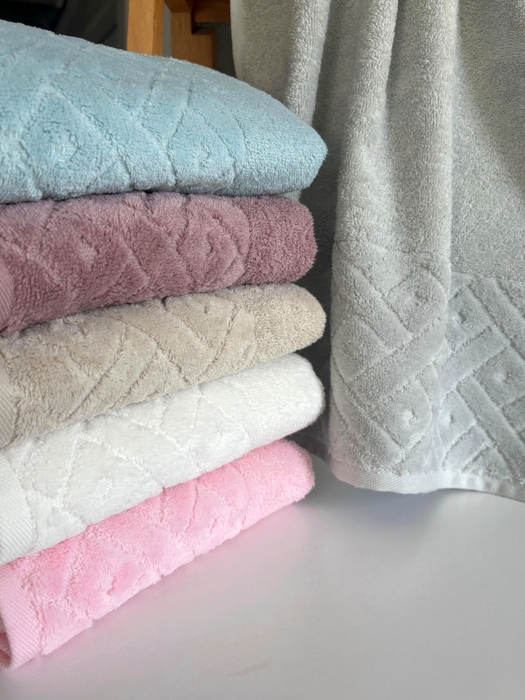 50X90 MYSOFT 6'LI RENKLİ HAVLU - KARO